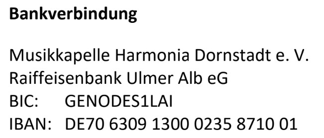 Bankverbindung Bankverbindung